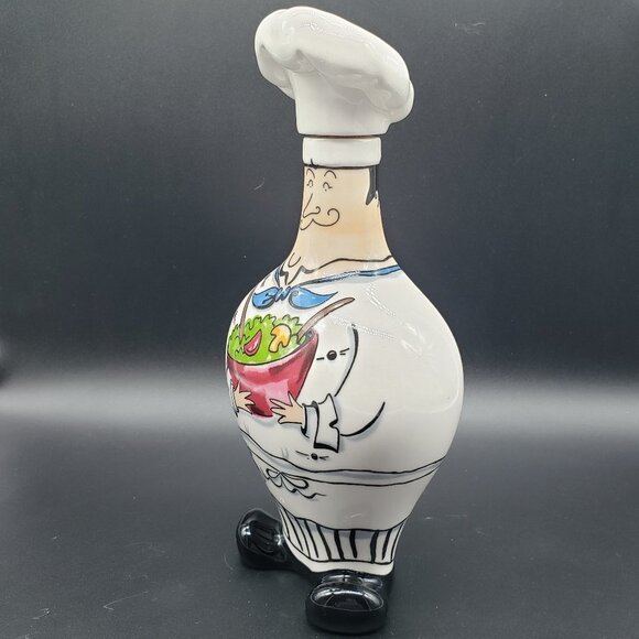 Signed Mud Pie Salad Dressing Bottle Decanter by Tracy Flickinger, French Chef - Picture 10 of 11